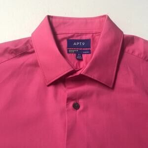 APT 9 HOT PINK Men’s Oxford Dress Shirt XL 16.5